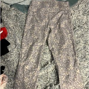 Grey and cream RBX leopard print high waisted leggings